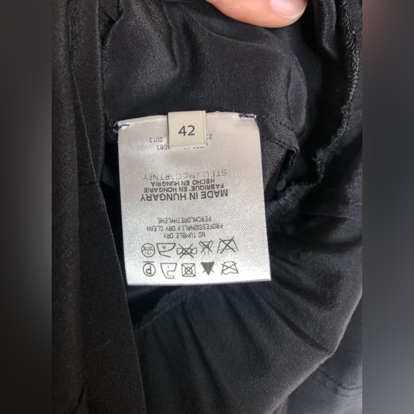 Stella McCartney Black 100% Silk Short Sleeve Mini Dress Size 42 IT/ US 8 - Picture 10 of 10